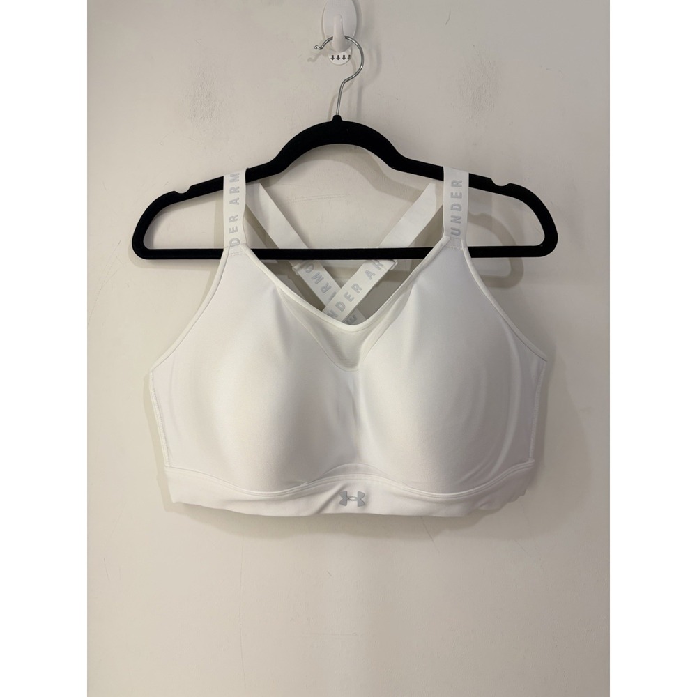 Under Armour White High Impact Sports Bra Molded Cups 1X 48/50 DDD Plus